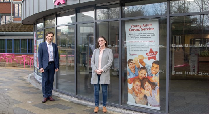 Kieran McKenna, Campus Manager (Bangor) with Andrea Turnbull, Action for Children.